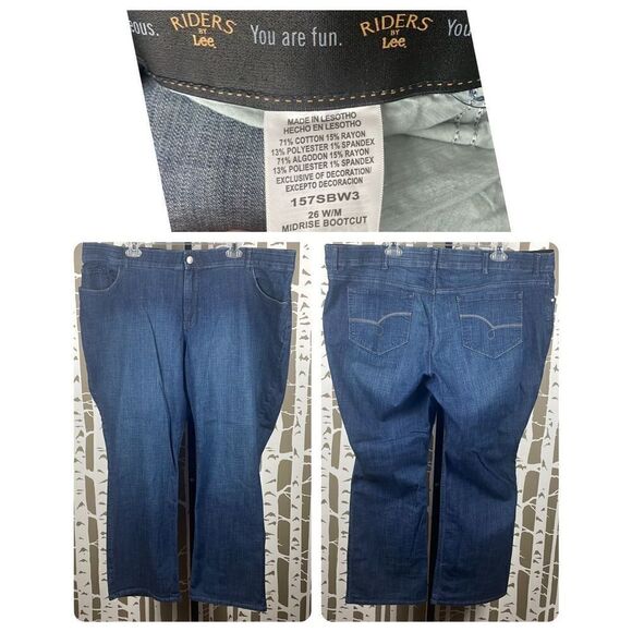 Riders by Lee Mid-rise Bootcut Jeans sz 26 W/M - Picture 1 of 10